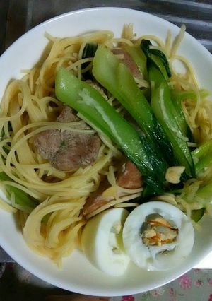 豚肉とチンゲン菜のパスタ-レシピのメイン写真