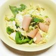 キャベツ魚二ソピーマンめんつゆ炒め