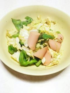 キャベツ魚二ソピーマンめんつゆ炒め-レシピのメイン写真