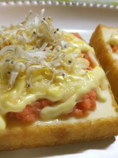 厚揚げたらこのマヨチーズ焼きちりめんのせ-レシピのメイン写真