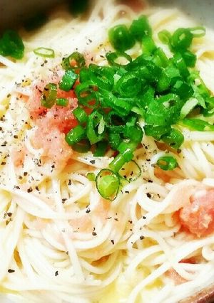 ランチに美味♡たらこチーズ釜玉そうめん♡-レシピのメイン写真