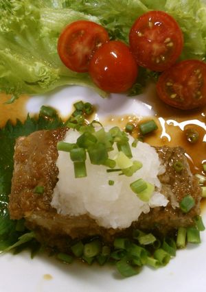 簡単 マグロステーキ おろしポン酢ソース-レシピのメイン写真
