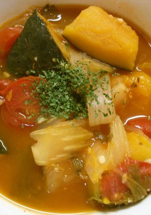 セロリと ミニトマト かぼちゃのスープ♪-レシピのメイン写真