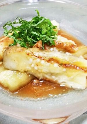 旨い！焼きなすにピリ辛キムチ味のたれ♪-レシピのメイン写真