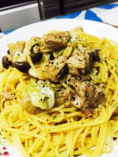 めんつゆで簡単☆とり肉とネギの和風パスタ-レシピのメイン写真