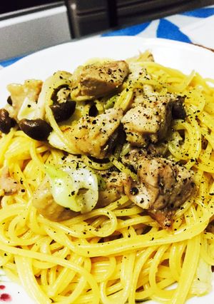 めんつゆで簡単☆とり肉とネギの和風パスタ-レシピのメイン写真