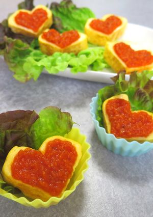 【弁当おかず】ハートの卵焼き♡-レシピのメイン写真