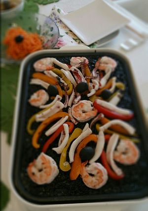 イカ墨のパエリア-レシピのメイン写真