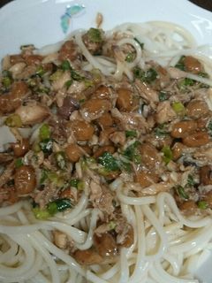 さば納豆うどん(素麺)-レシピのメイン写真