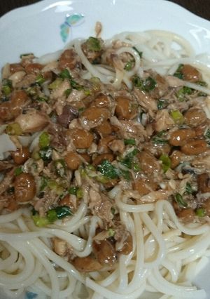 さば納豆うどん(素麺)-レシピのメイン写真