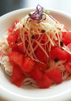 簡単!！ｲﾀﾘｱﾝ風トマトそうめん-レシピのメイン写真