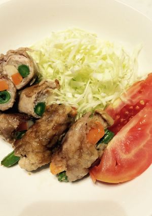 豚コマ肉で☆簡単肉巻き❤️オイソ味-レシピのメイン写真