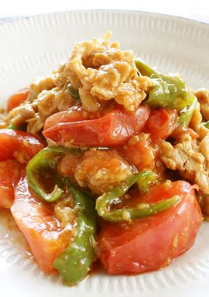 レンジで楽チン♪焼き肉風！トマトの肉炒め-レシピのメイン写真