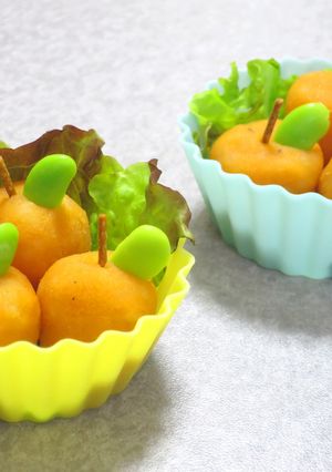 【弁当おかず】リンゴ型ポテサラ♪-レシピのメイン写真