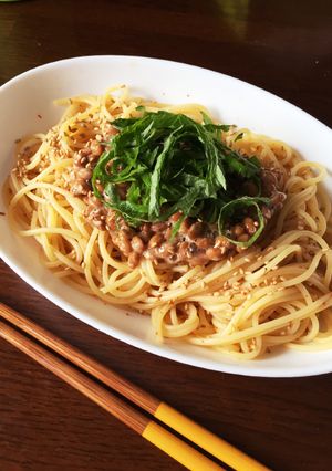 ランチに！うどんでも！簡単納豆パスタ-レシピのメイン写真