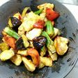 夏野菜と鶏むね肉の甘辛炒め