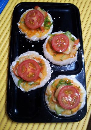 ご飯大福生お煎餅のピザ風-レシピのメイン写真
