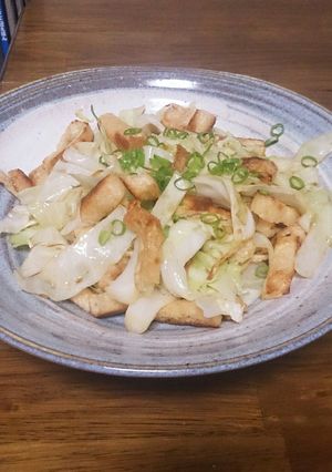カリカリ油揚げとキャベツの香ばし炒め-レシピのメイン写真