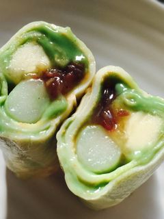 簡単!抹茶クリームの和風クレープロール-レシピのメイン写真
