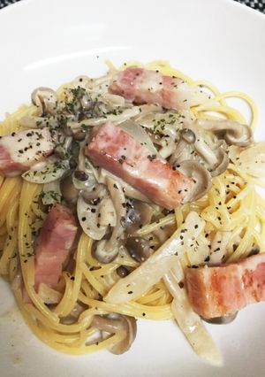 カロリー控えめ♪牛乳でクリームパスタ♡-レシピのメイン写真
