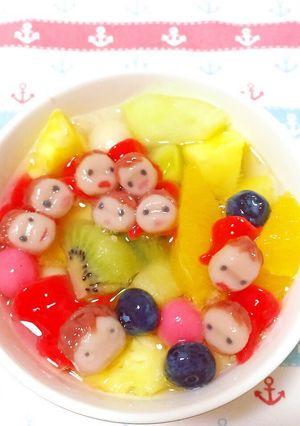ポニョデコ白玉フルーツポンチ(^｡^)-レシピのメイン写真