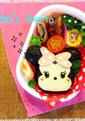 キャラ弁★簡単ミニーおにぎりお弁当-レシピのメイン写真