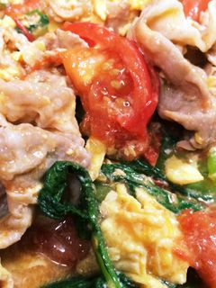 豚肉とトマトと小松菜の中華炒め-レシピのメイン写真