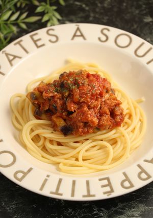 簡単!焼きナスのツナミートパスタ-レシピのメイン写真
