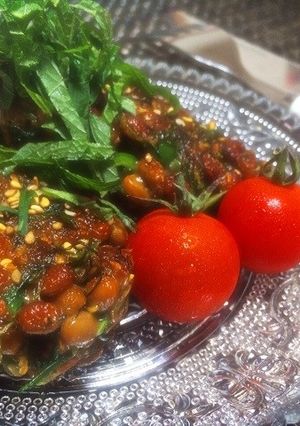 ピーマンとおかひじきの納豆ハンバーグ風-レシピのメイン写真