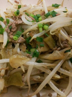 挽き肉とザーサイともやしの炒め物-レシピのメイン写真