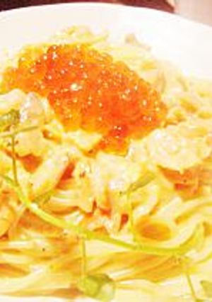 ■復帰第１弾★またまたバカ美味！【サーモン＆イクラdeクリームスパゲッティ☆ﾐ】-レシピのメイン写真