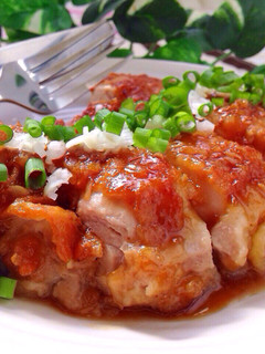 皮パリチキンステーキ♡ネギわさびソース-レシピのメイン写真