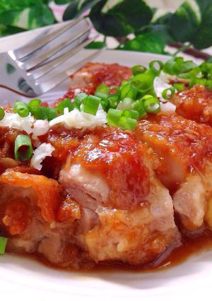 皮パリチキンステーキ♡ネギわさびソース-レシピのメイン写真