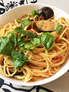 ナスとトマトのクリームパスタ-レシピのメイン写真