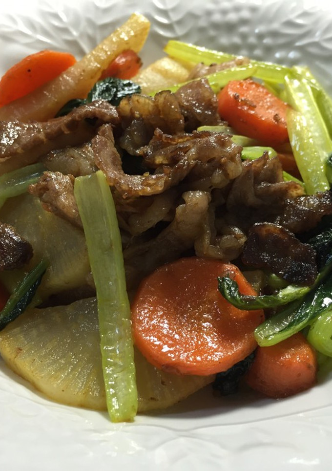 元気がでる！お肉と根菜のカレー炒め-レシピのメイン写真