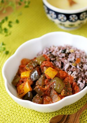 ❀たっぷり夏野菜のトマト煮＆雑穀ごはん❀-レシピのメイン写真