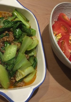 余ったそぼろで麻婆青梗菜-レシピのメイン写真