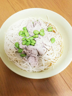枝豆豚肉そうめん-レシピのメイン写真