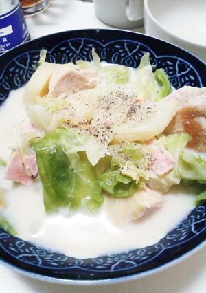 VCたっぷりキャベツとハムの豆乳スープ-レシピのメイン写真