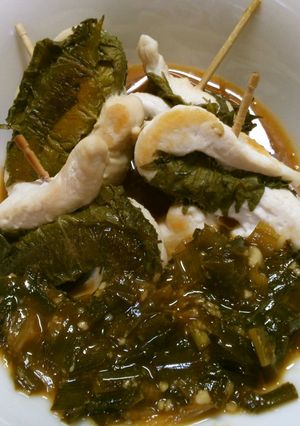 簡単！鶏ささみの　大葉巻き　ニラ葱ソース-レシピのメイン写真
