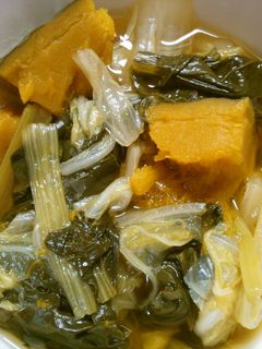 簡単!白菜 小松菜 かぼちゃの 白だし煮-レシピのメイン写真