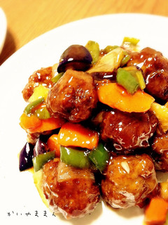 野菜たっくさん肉だんご甘酢あん。うまい!-レシピのメイン写真