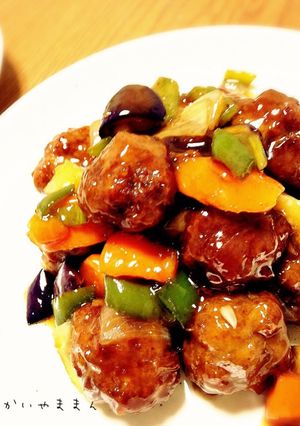 野菜たっくさん肉だんご甘酢あん。うまい！-レシピのメイン写真
