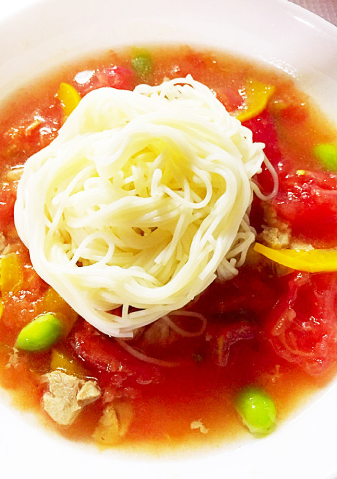 夏野菜を和風出汁で冷たいにゅうめん-レシピのメイン写真
