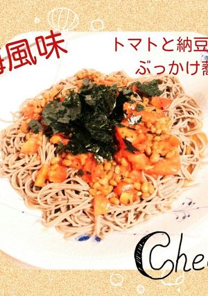 梅風味～納豆とトマトのぶっかけ蕎麦～-レシピのメイン写真