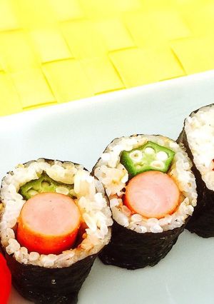☆お弁当おもてなしにオクラウィンナー細巻-レシピのメイン写真