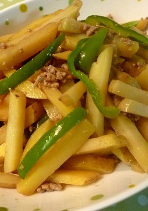 ガーリック醤油バターでじゃが芋きんぴら♪-レシピのメイン写真