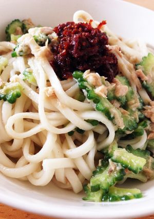 ゴーヤとツナのペペロンうどん-レシピのメイン写真