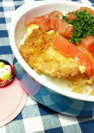 ヨーロピアンな☆トマカツ丼(人´∀｀ｏ）-レシピのメイン写真