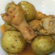 新じゃが小芋と鶏肉のピリカラ煮♪